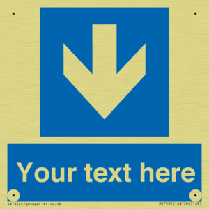 Custom Mandatory directional sign, blue arrow down